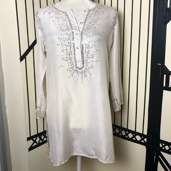 White House Black Market | white silk tunic